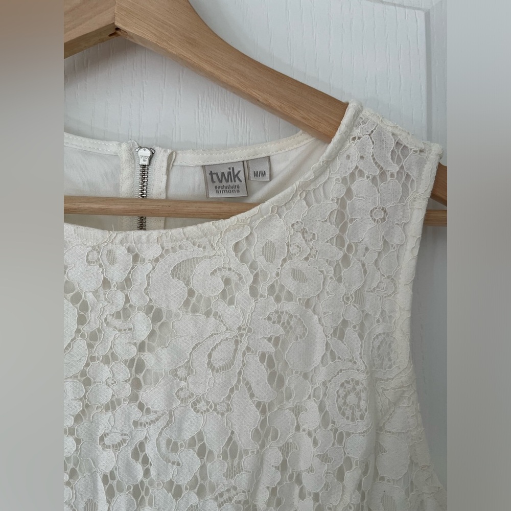 White Lace Classic A-Line Dress | size M | Twik by Simons - Picture 1 of 7